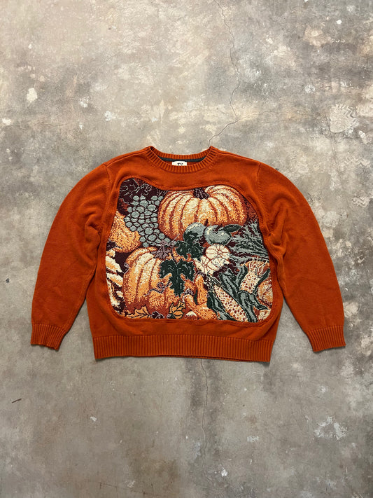 vibrant fall foliage reworked sweater