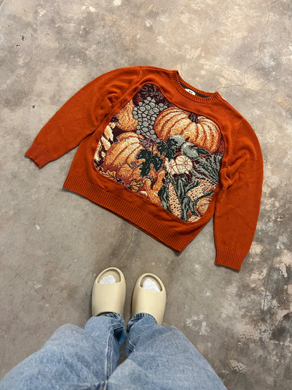 vibrant fall foliage reworked sweater