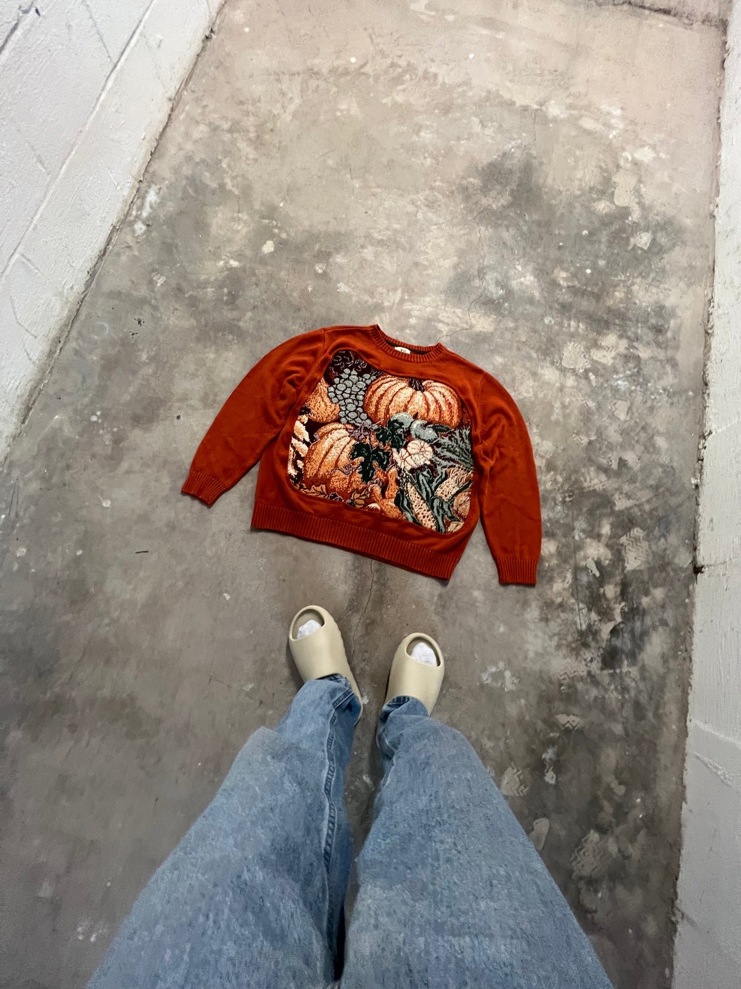 vibrant fall foliage reworked sweater