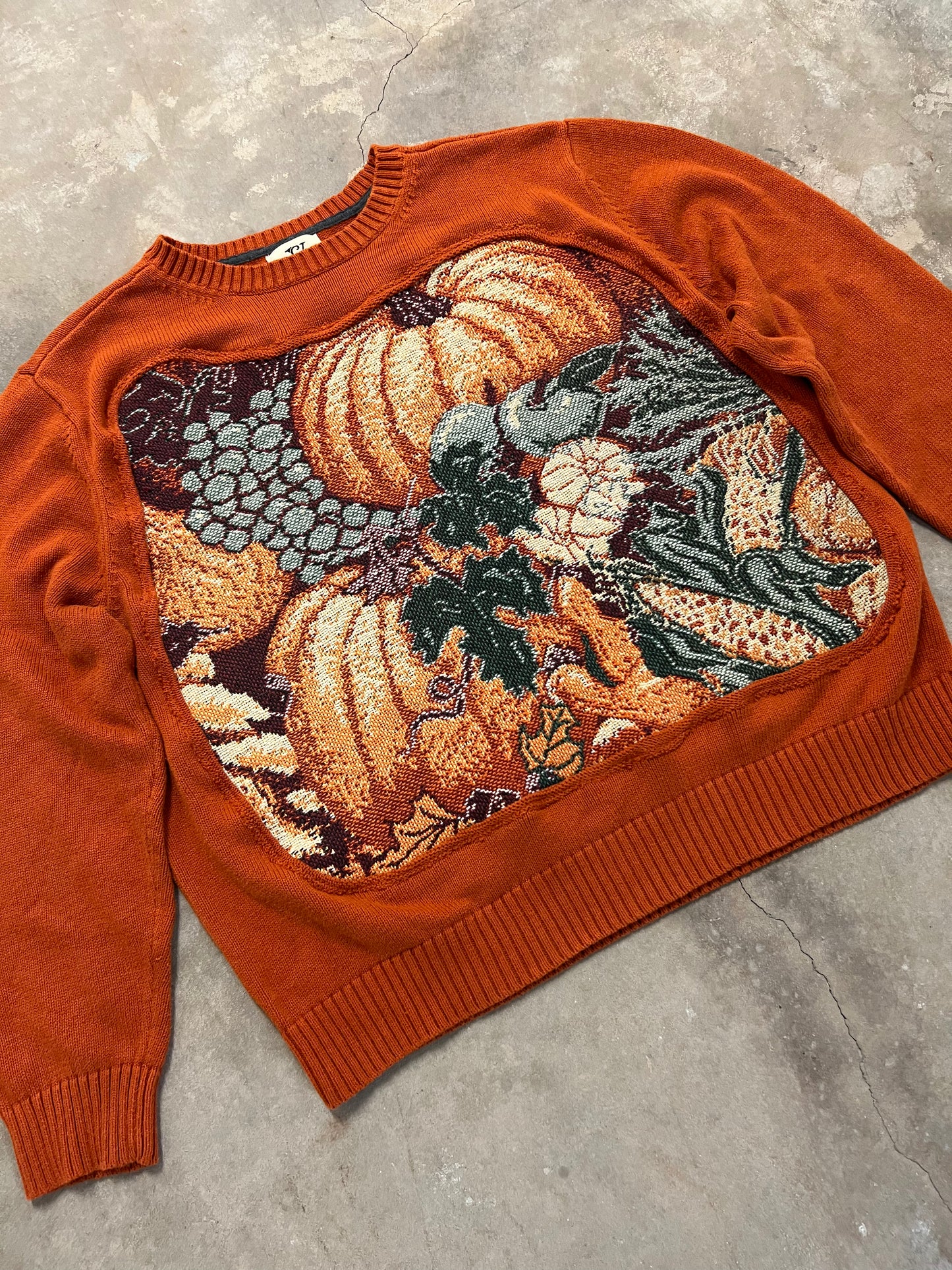 vibrant fall foliage reworked sweater