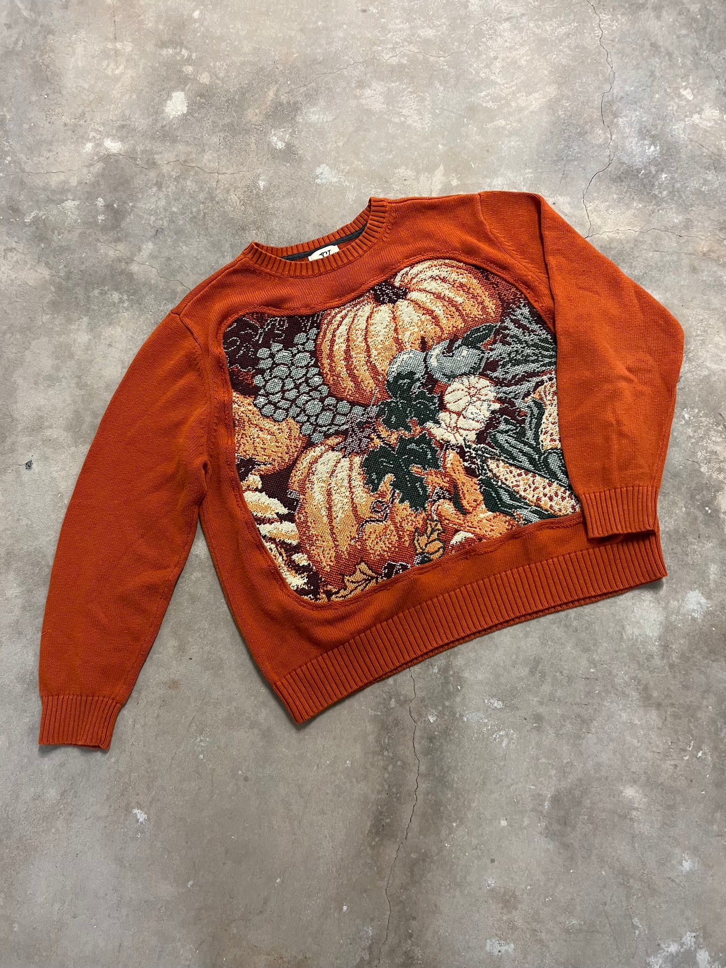 vibrant fall foliage reworked sweater