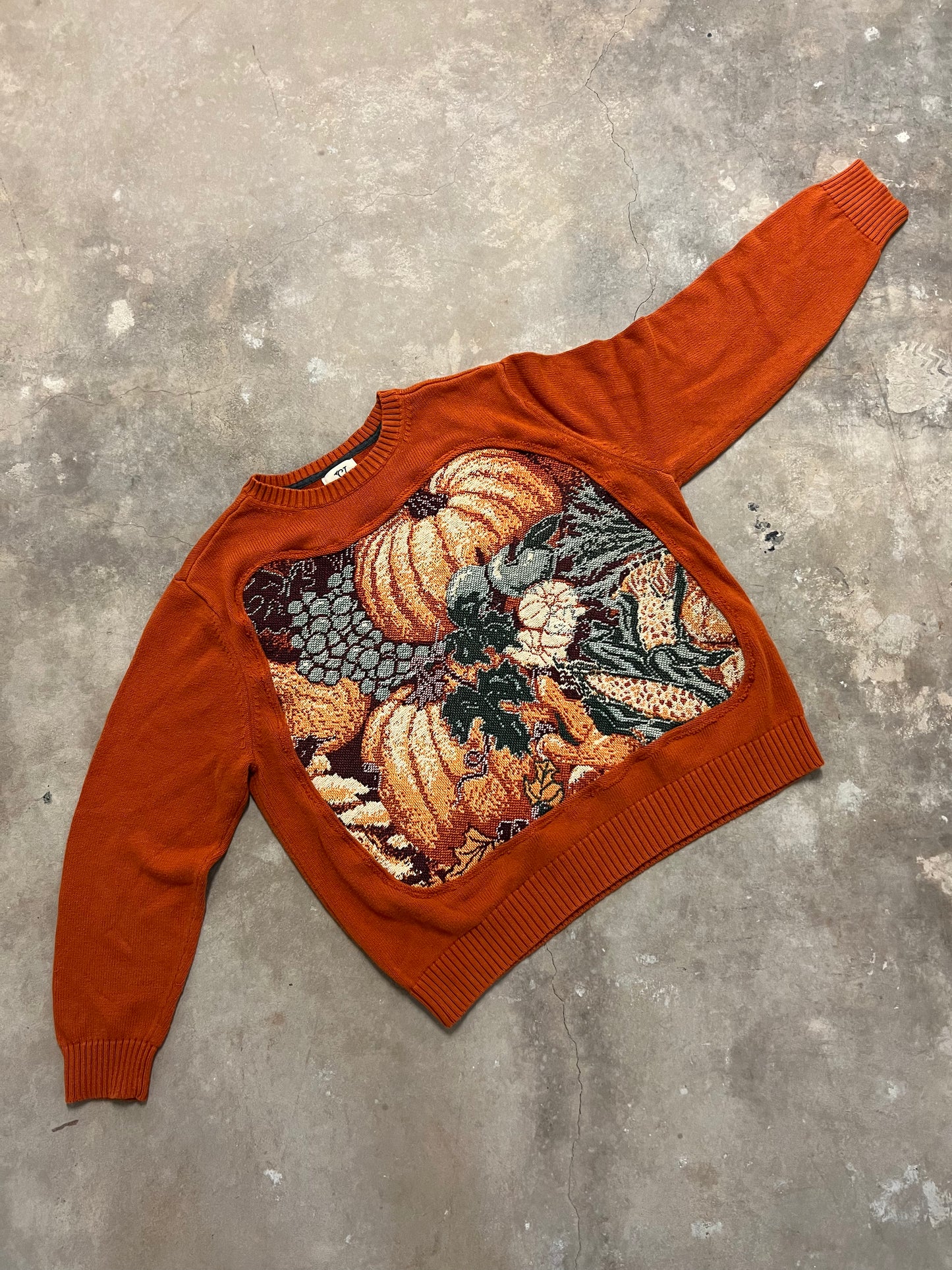 vibrant fall foliage reworked sweater