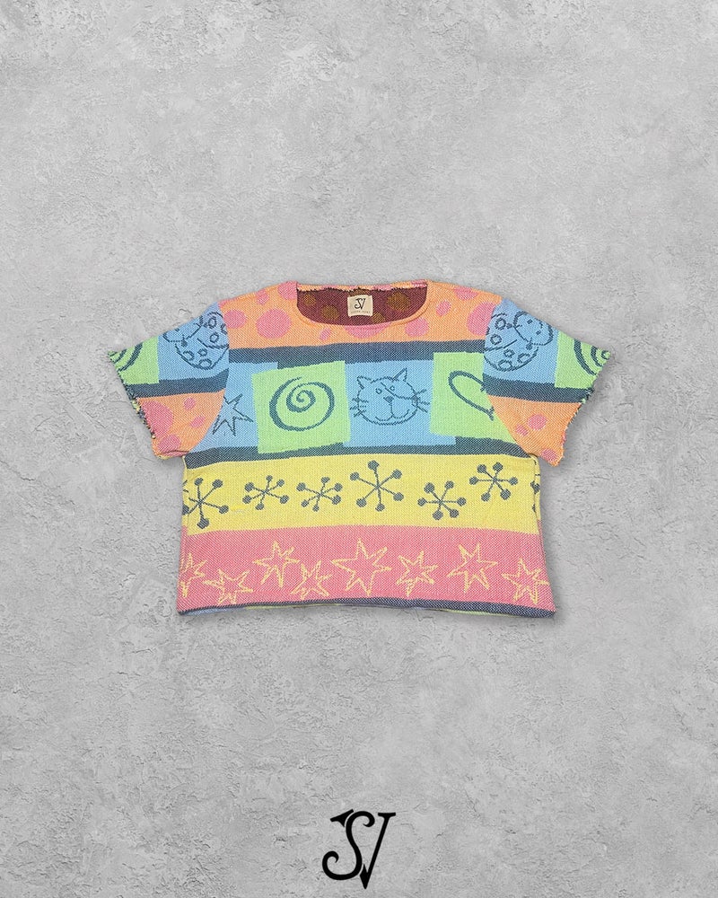 swirly cat blanket shirt