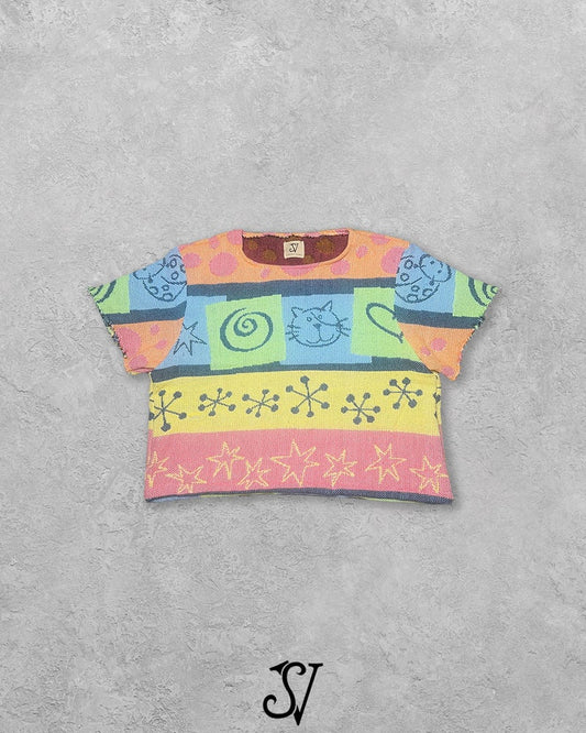swirly cat blanket shirt